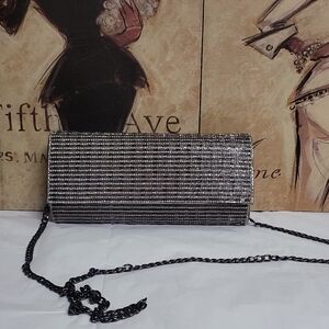 Starlet Rhinestone Silver Clutch Bag